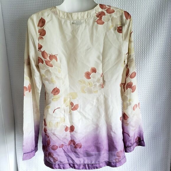 Lucky Brand Silk long sleeve tunic top XS - Picture 5 of 7